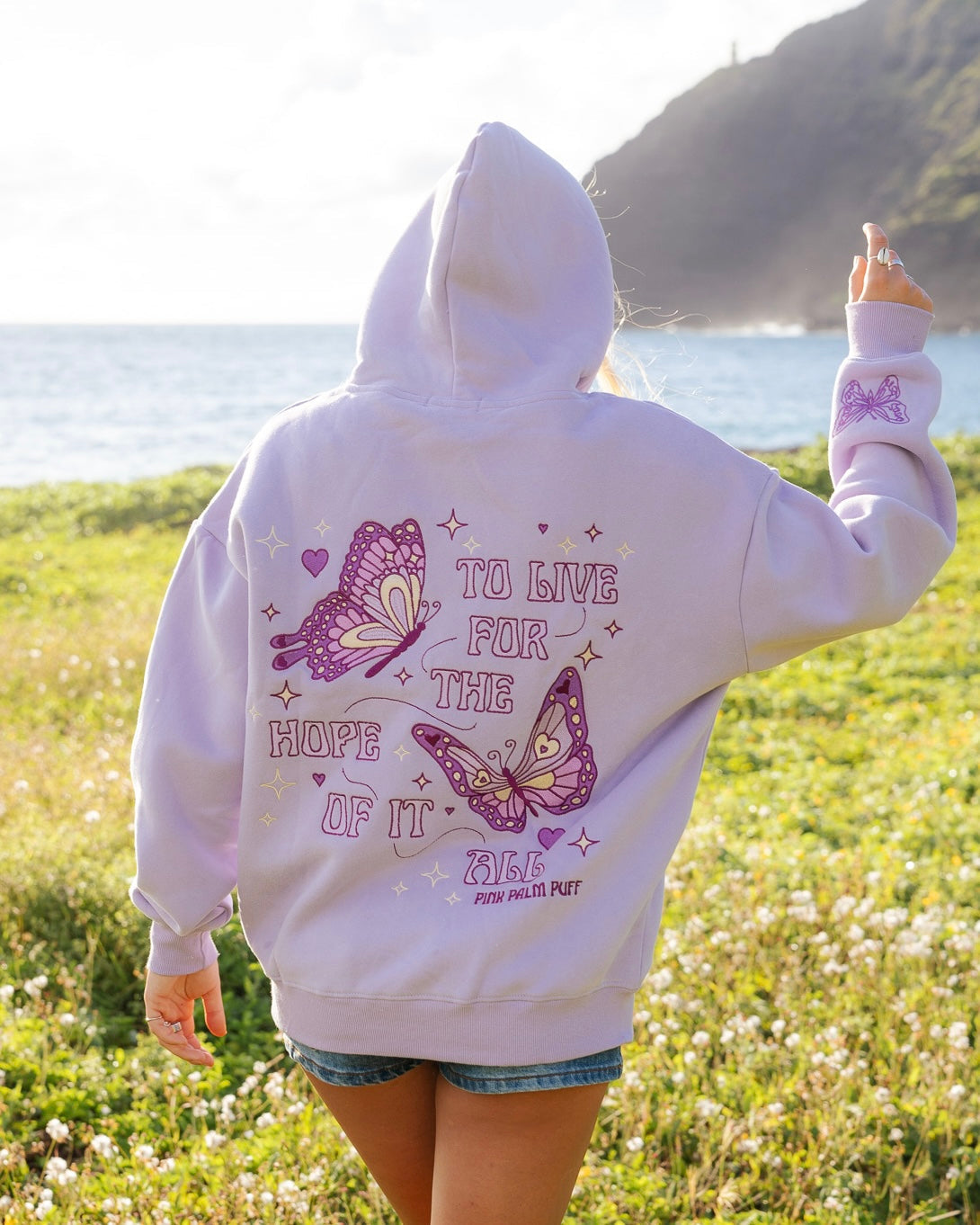 "To Live For the Hope of it All" Hoodie in Lilac