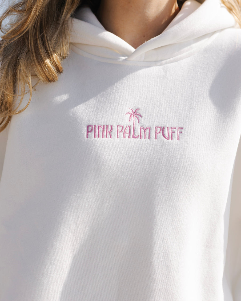 Classic Puff Hoodie, adjustable drawstring hood and pocket, in Pink Opal - coastal preppy aesthetic beach style by Pink Palm Puff