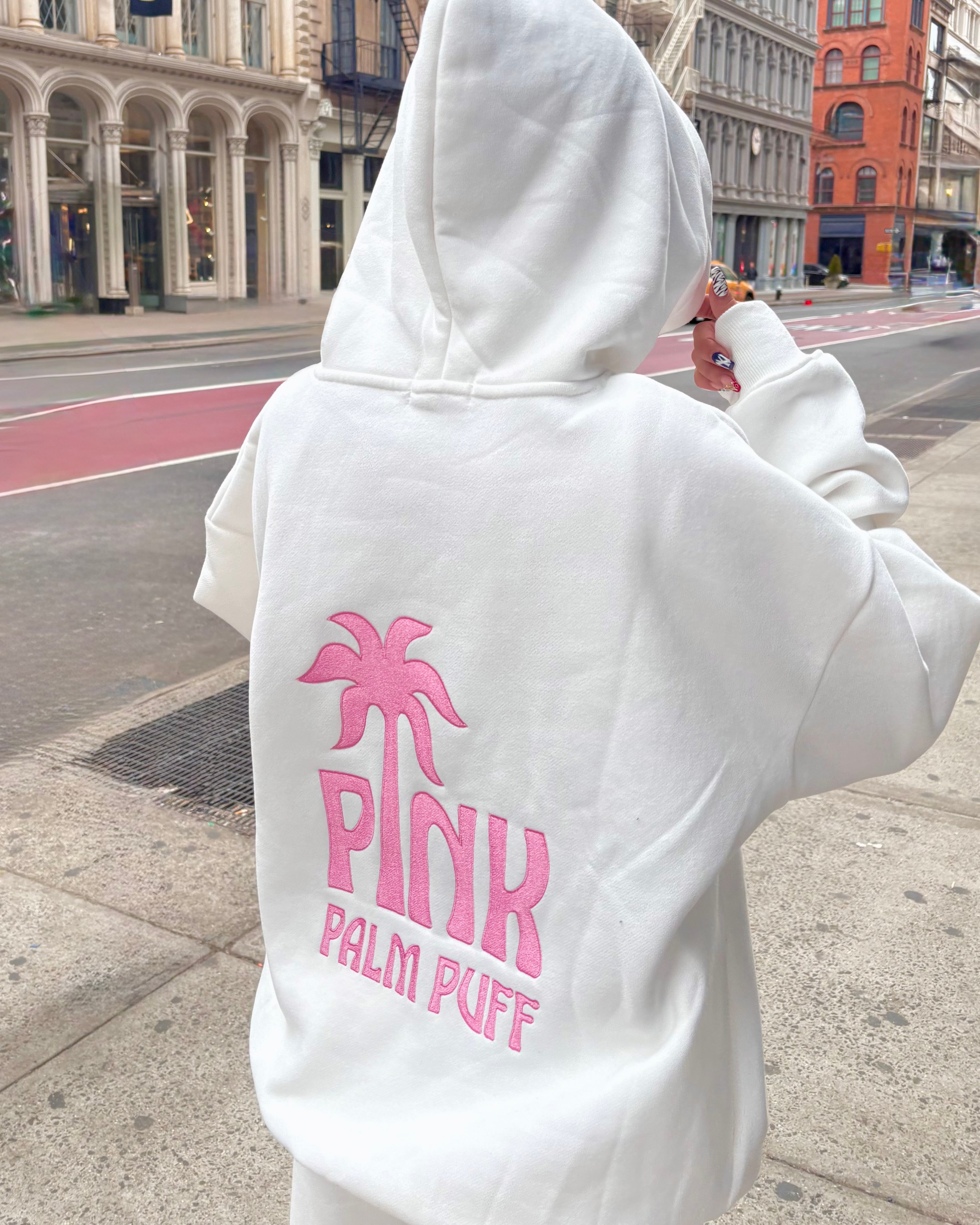Classic Puff Hoodie, adjustable drawstring hood and pocket, in Pink Opal - coastal preppy aesthetic beach style by Pink Palm Puff