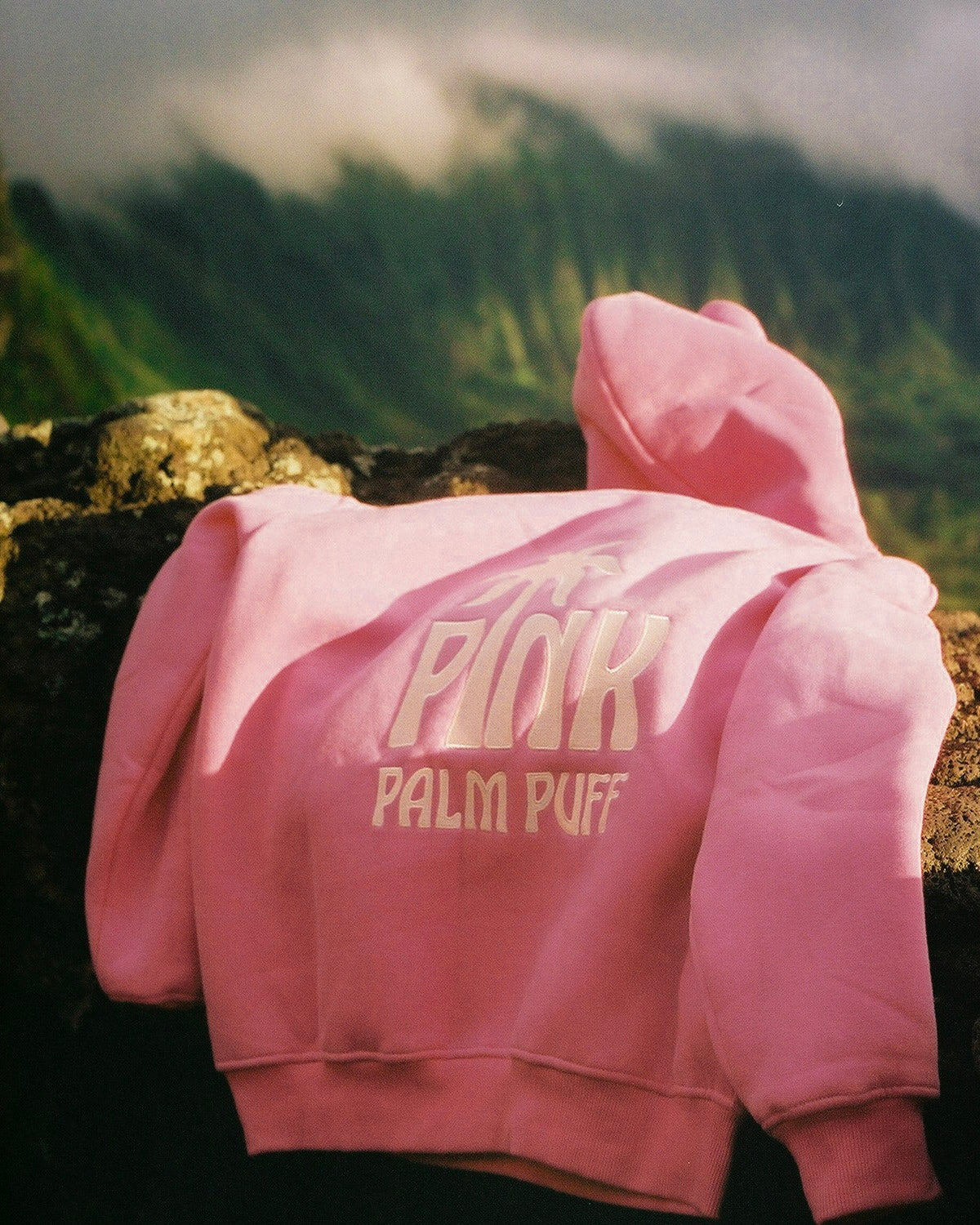 Classic Puff Hoodie, adjustable drawstring hood and pocket, in Raspberry - coastal preppy aesthetic beach style by Pink Palm Puff
