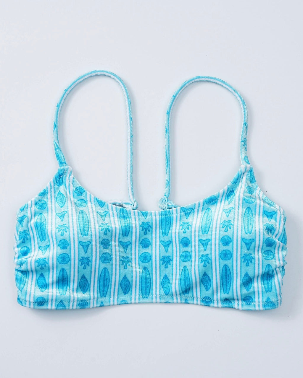Cleo Top, adjustable tie straps, in Azure - coastal preppy aesthetic beach style by Pink Palm Puff