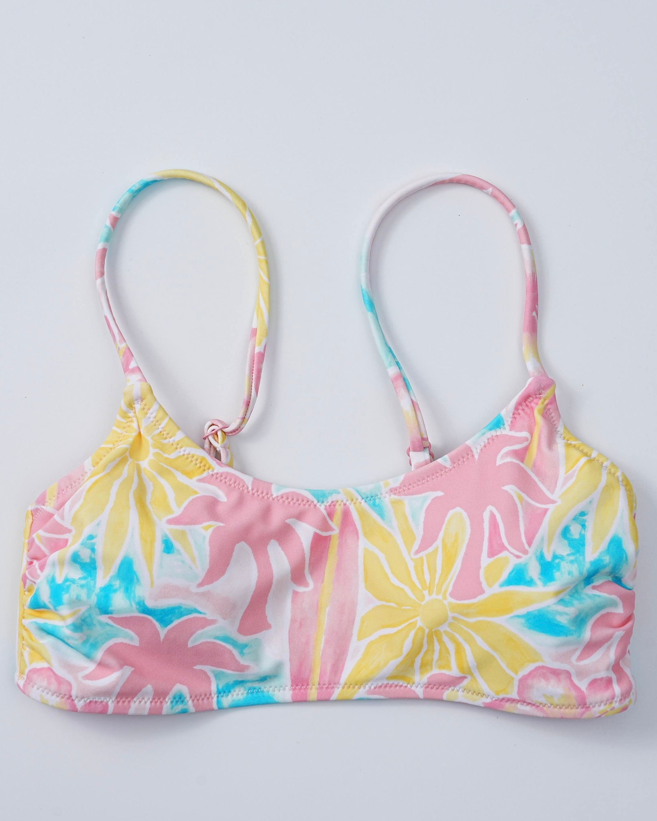 Cleo Top, adjustable tie straps, in Sherbet Swirl - coastal preppy aesthetic beach style by Pink Palm Puff
