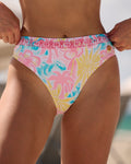 Isla Bottom (Cheeky), cheeky coverage with tie-side detail, in Sherbet Swirl - coastal preppy aesthetic beach style by Pink Palm Puff
