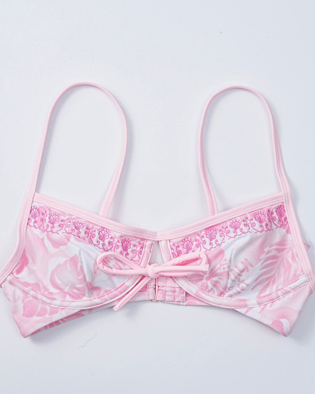 Luna Top, adjustable tie straps, in Paradise Pink - coastal preppy aesthetic beach style by Pink Palm Puff