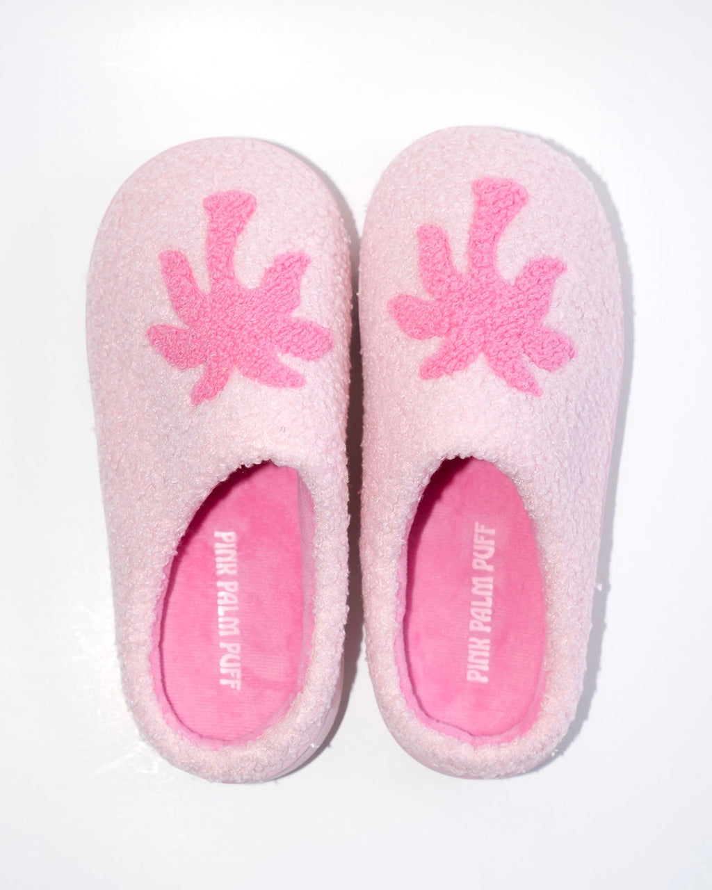 Malibu Slippers, cozy fleece lining, in Blush Bay - coastal preppy aesthetic beach style by Pink Palm Puff