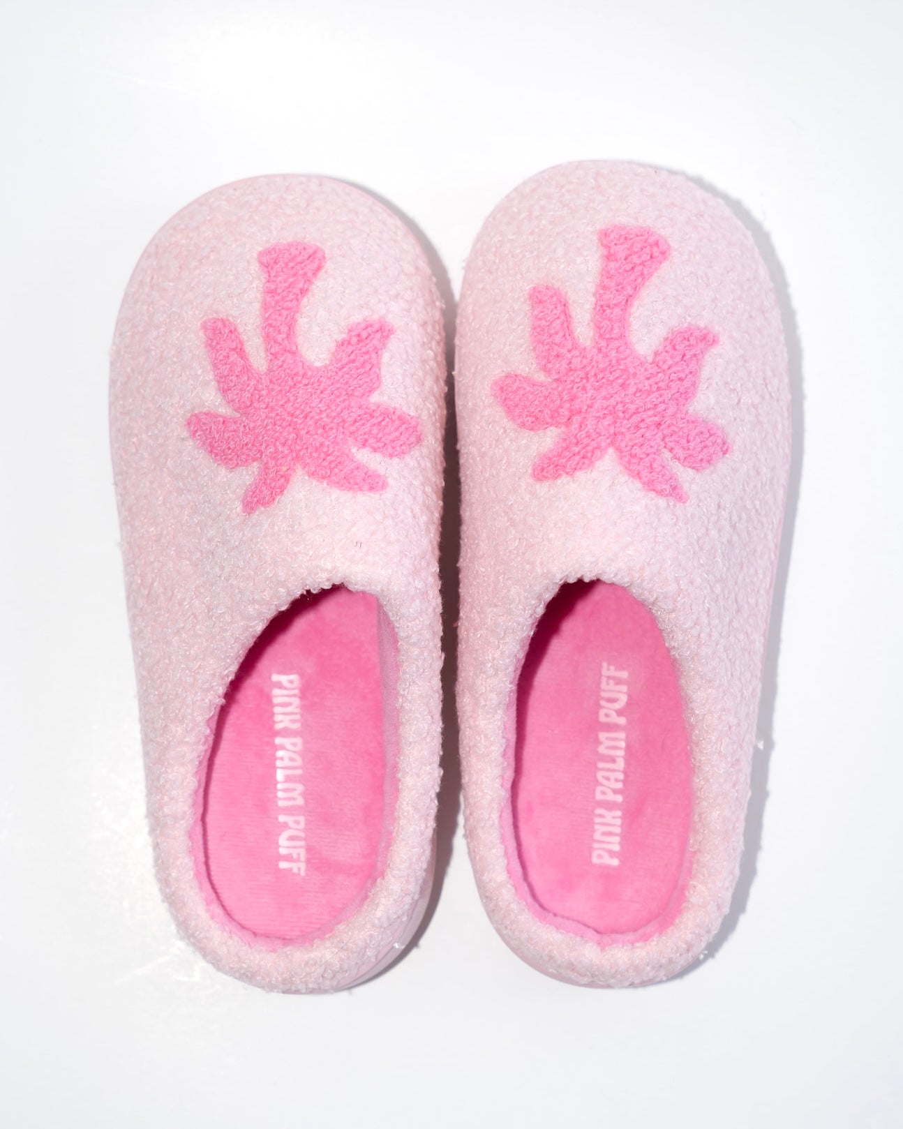 Malibu Slippers, cozy fleece lining, in Blush Bay - coastal preppy aesthetic beach style by Pink Palm Puff