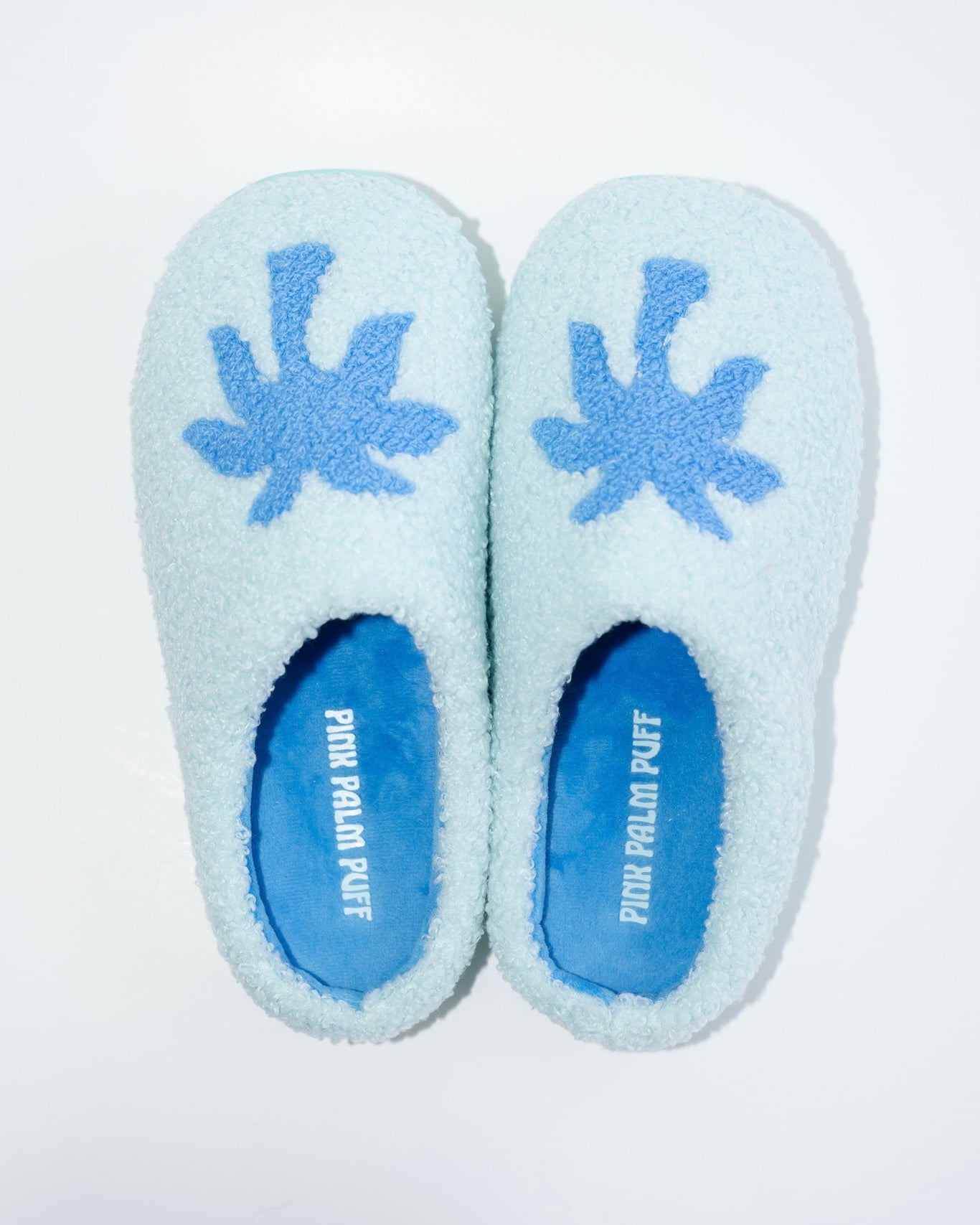 Malibu Slippers, cozy fleece lining, in Seabreeze - coastal preppy aesthetic beach style by Pink Palm Puff