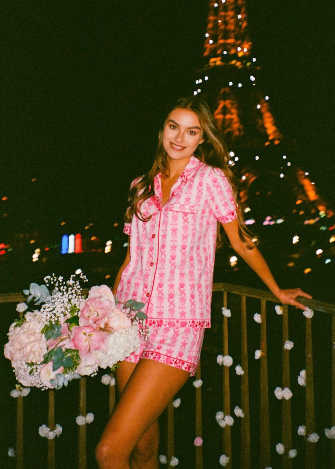 Pink Palm Pajamas, soft, breathable fabric, in Blush Bay - coastal preppy aesthetic beach style by Pink Palm Puff