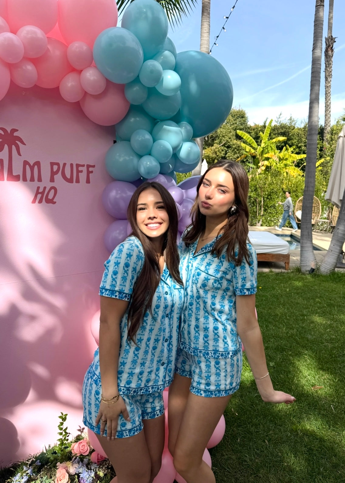 Pink Palm Pajamas, soft, breathable fabric, in Seabreeze - coastal preppy aesthetic beach style by Pink Palm Puff