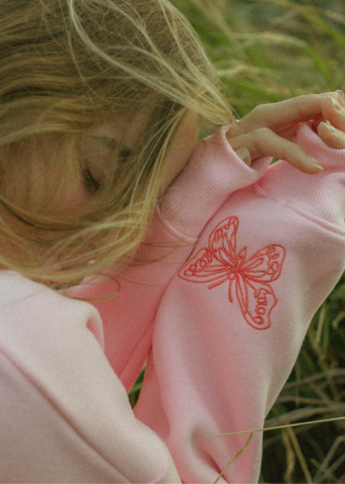 "To Live For the Hope of it All" Hoodie, adjustable drawstring hood and pocket, in Pink - coastal preppy aesthetic beach style by Pink Palm Puff